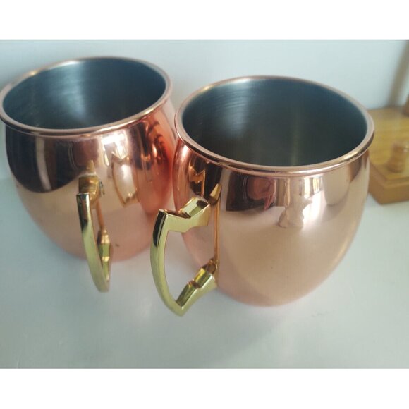 Eco One by Silver One Intl. Moscow Mule Mugs(2) Copper/Silver Brass Handles - Picture 12 of 12
